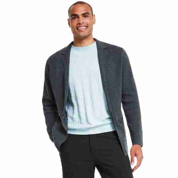 Alfani Sleek Regular Fit Unconstructed Knit Blazer Cardigan